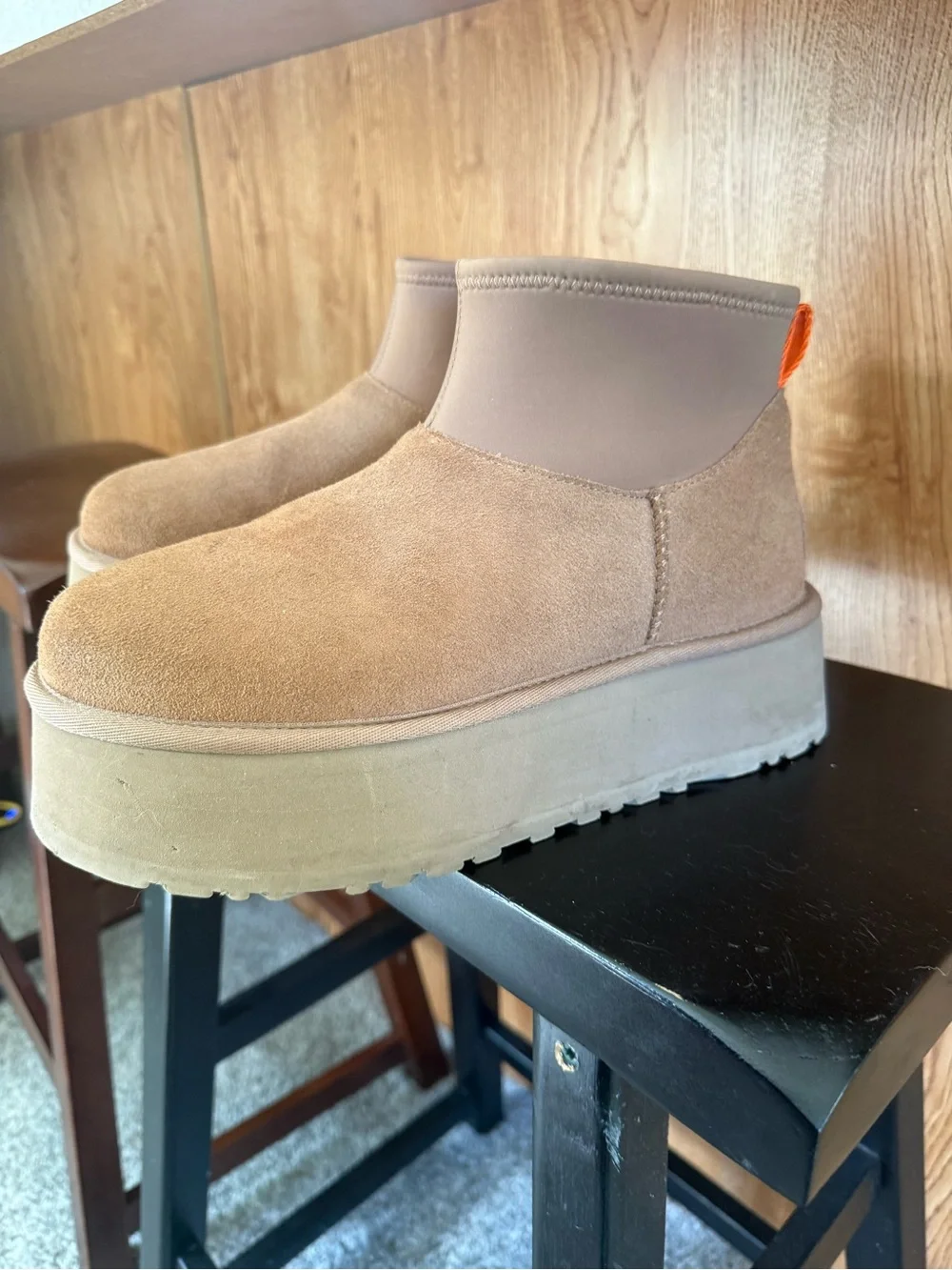 UGG Women's Chestnut Suede Platform Slip-On Boots